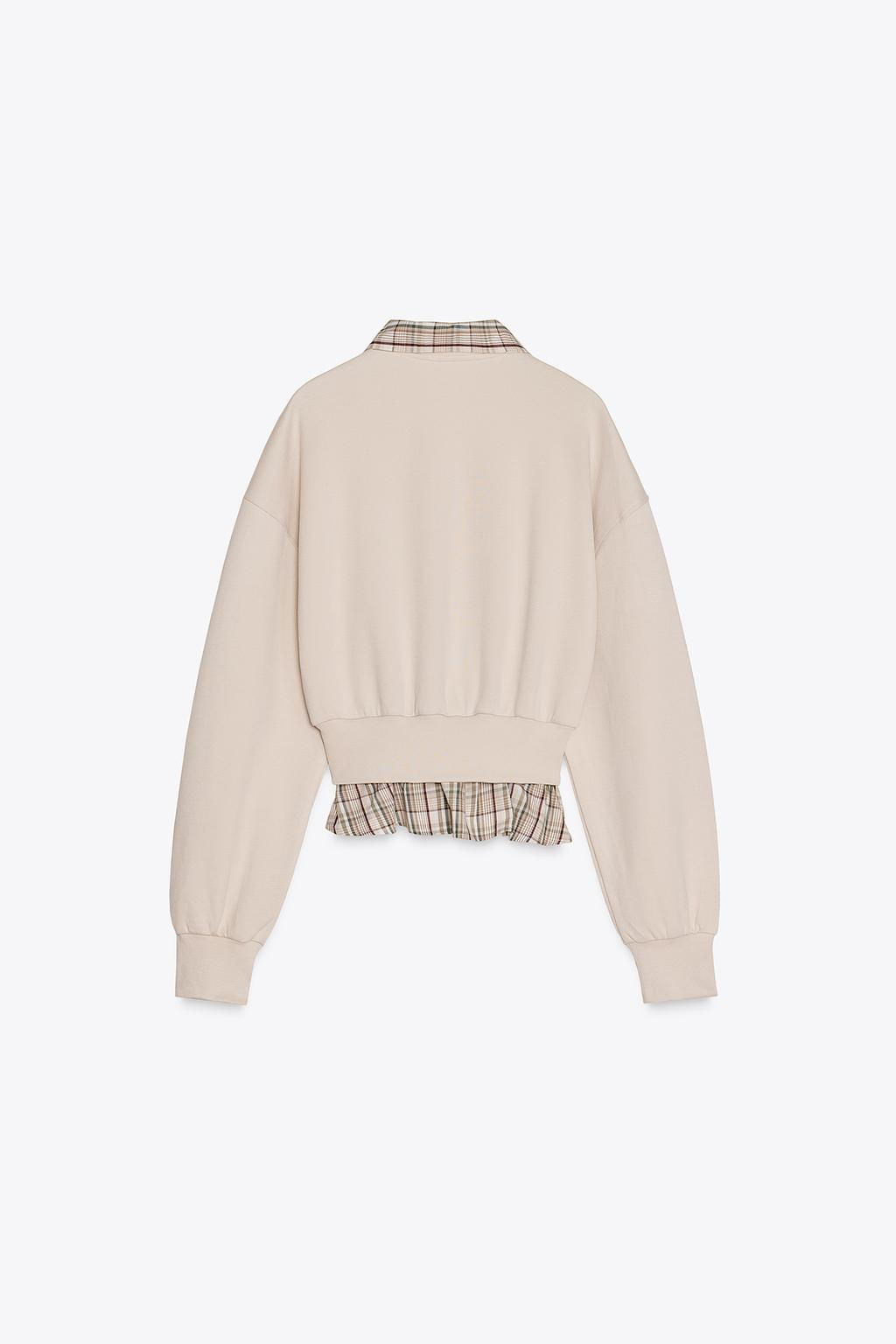 CONTRAST POPLIN SWEATSHIRT - Zara фото 6