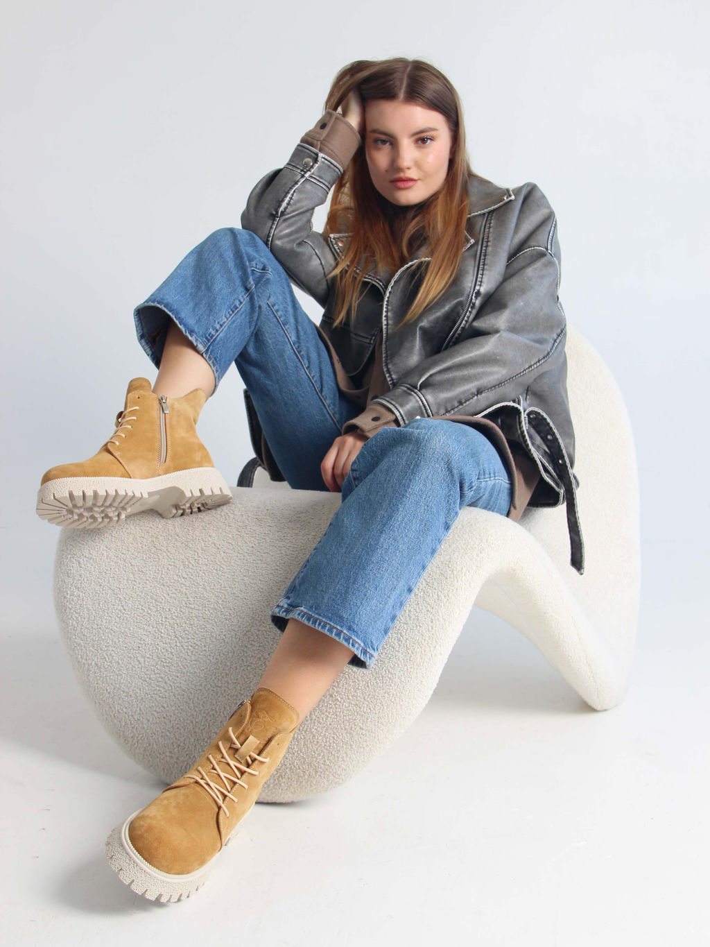 Ботинки 228.V.1541be. светло-желтый замша/Шерсть