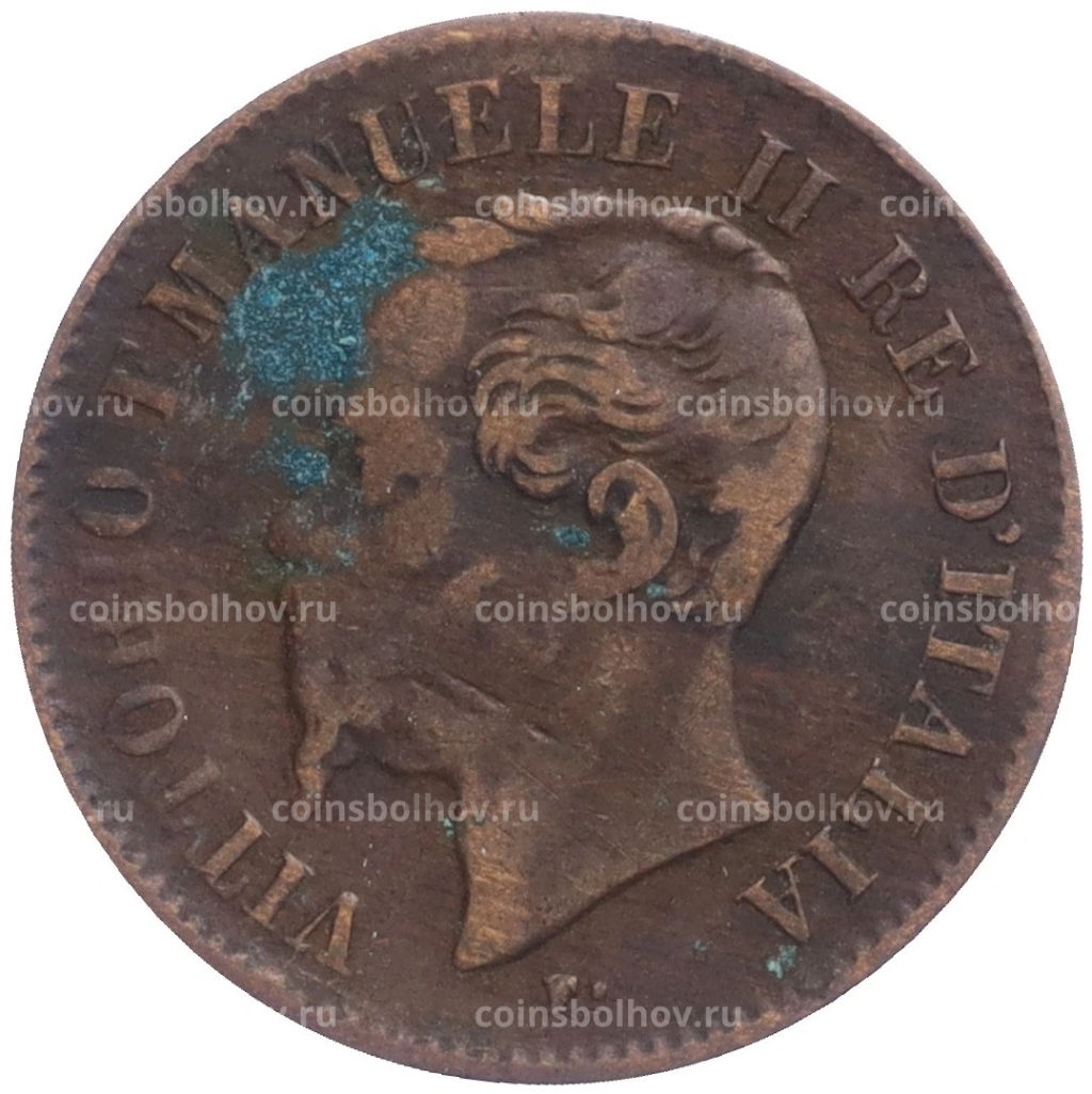 Монета 2 чентезимо 1867 года М Италия