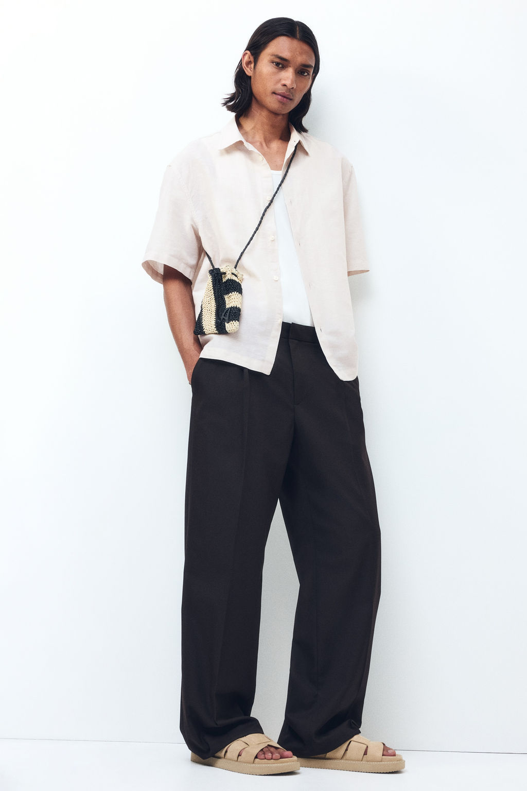 Camisa en mezcla de lino Relaxed Fit
