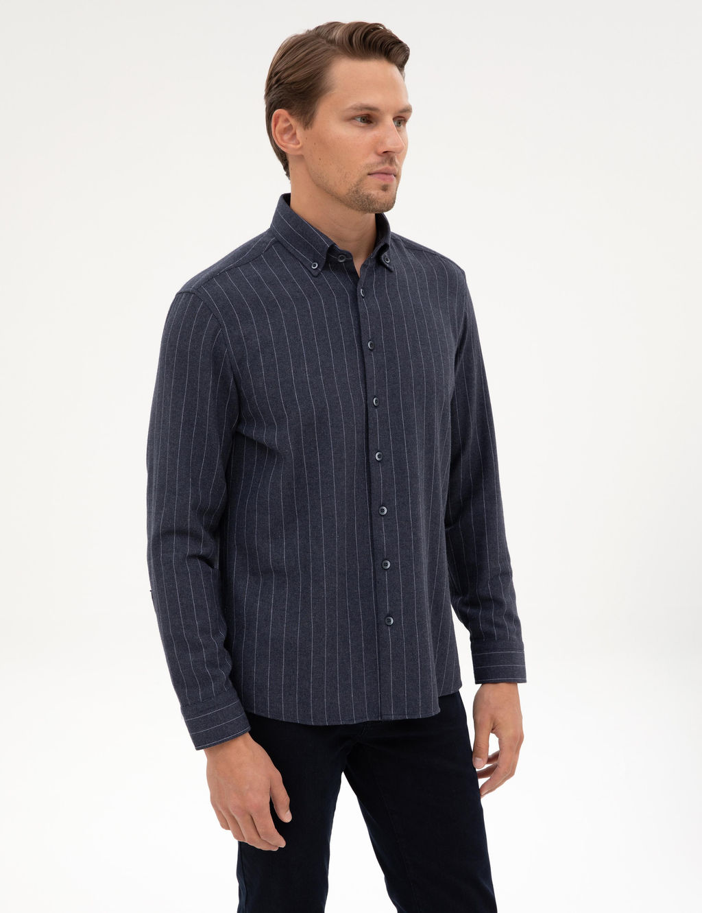 Lacivert _izgili Regular Fit Uzun Kollu G_mlek - Pierre cardin фото 3