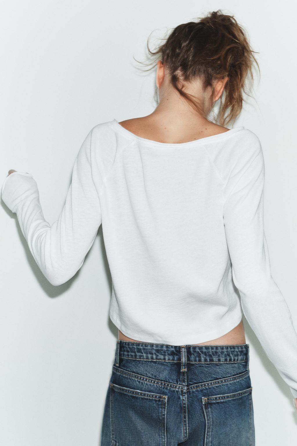 CAMISETA CUELLO PANADERO / Blanco