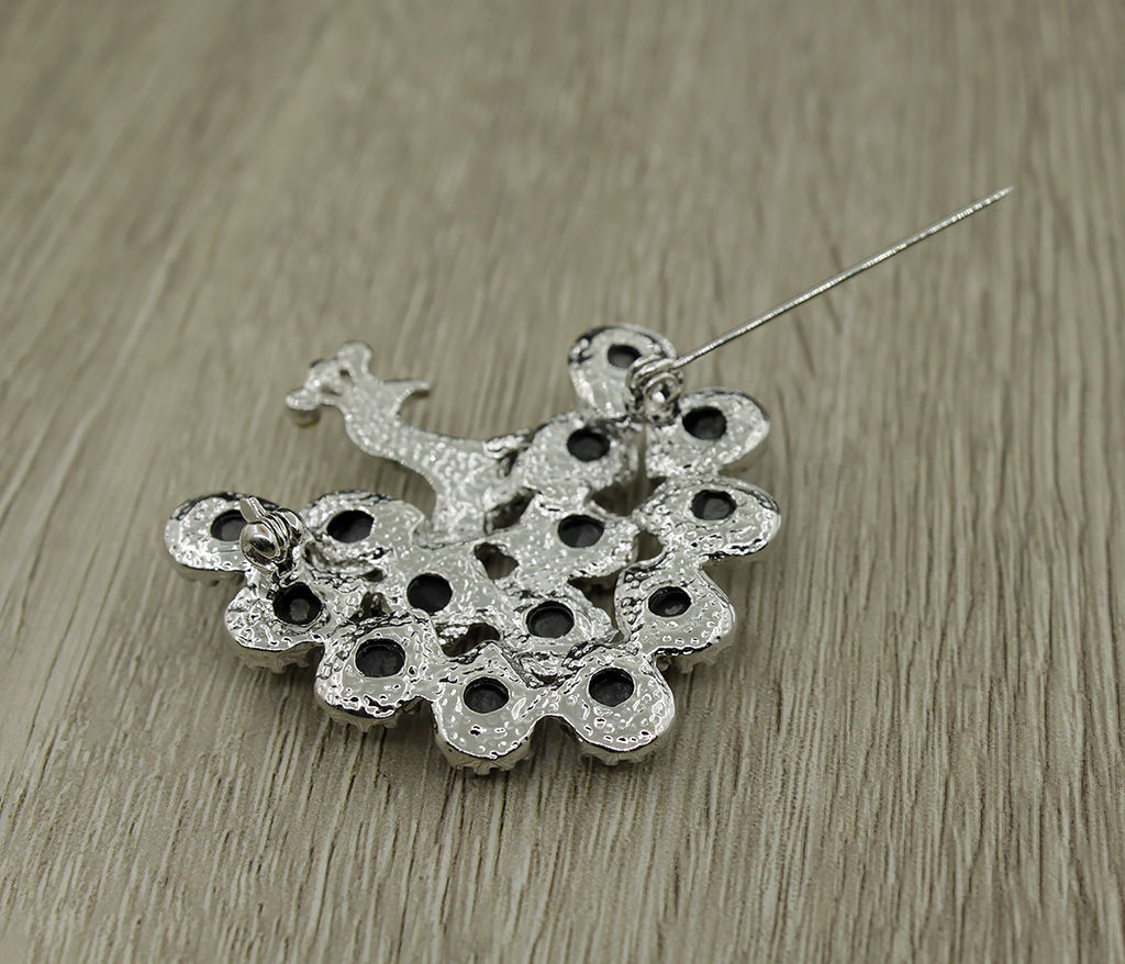 Брошь "Павлин" пышный хвост перламутр гелиотис