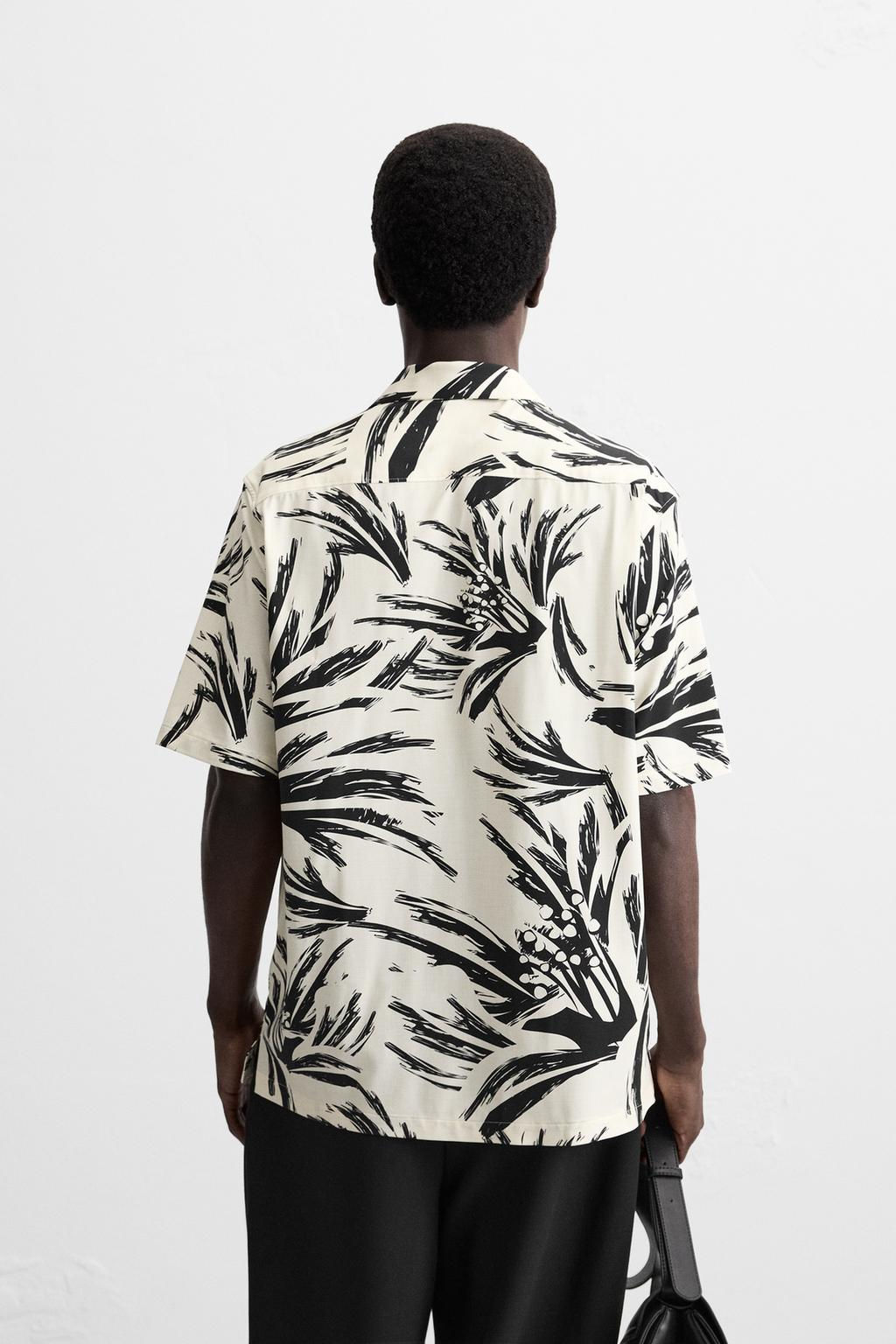 ABSTRACT PRINT STRETCH SHIRT - Zara фото 3