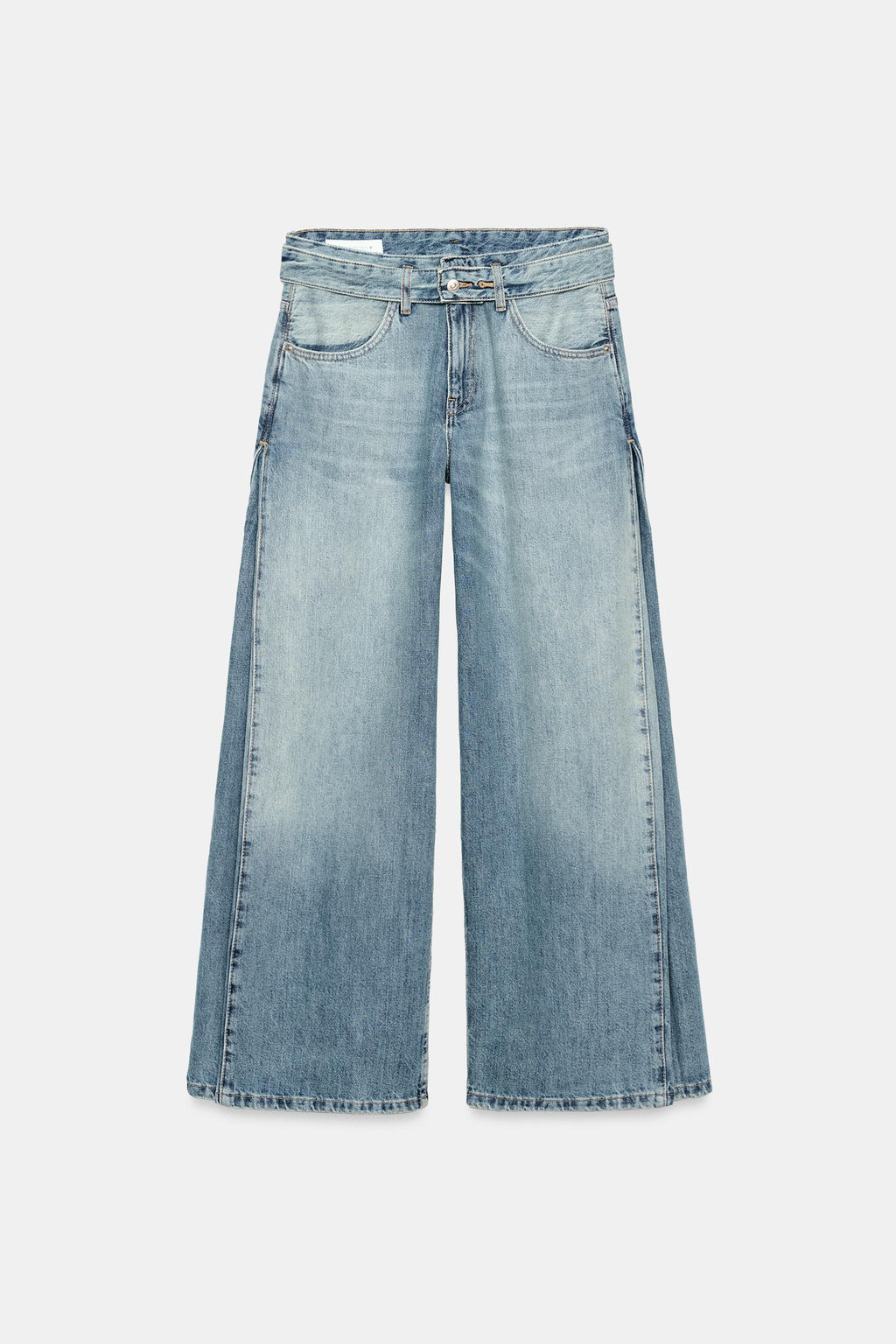 JEANS TRF CINTUR?N PLIEGUES TIRO MEDIO / Azul claro - Zara фото 5