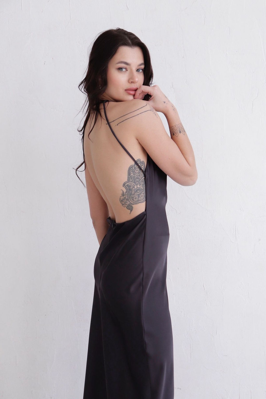 12080 Платье-комбинация макси чёрное - Martichelli фото 6