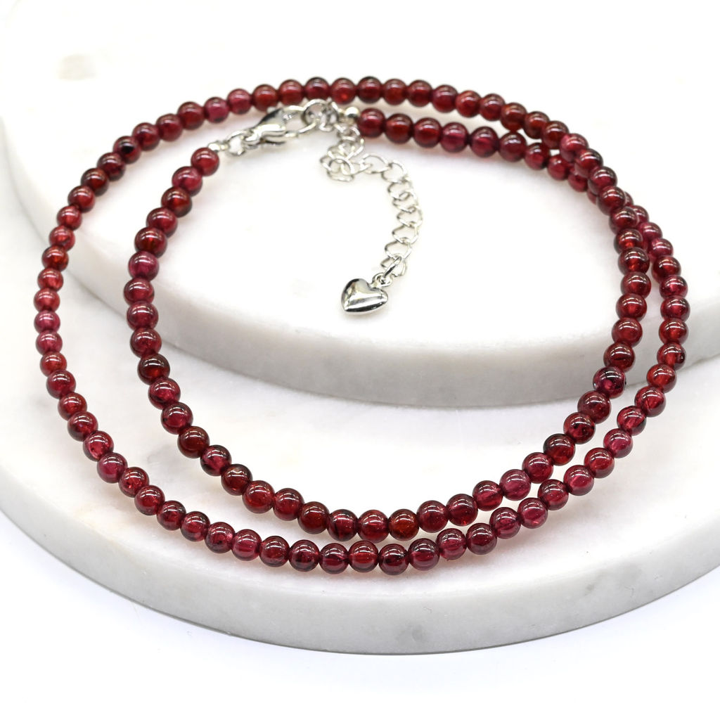 Чокер женский из граната шарик 3мм, 40см Радуга камня