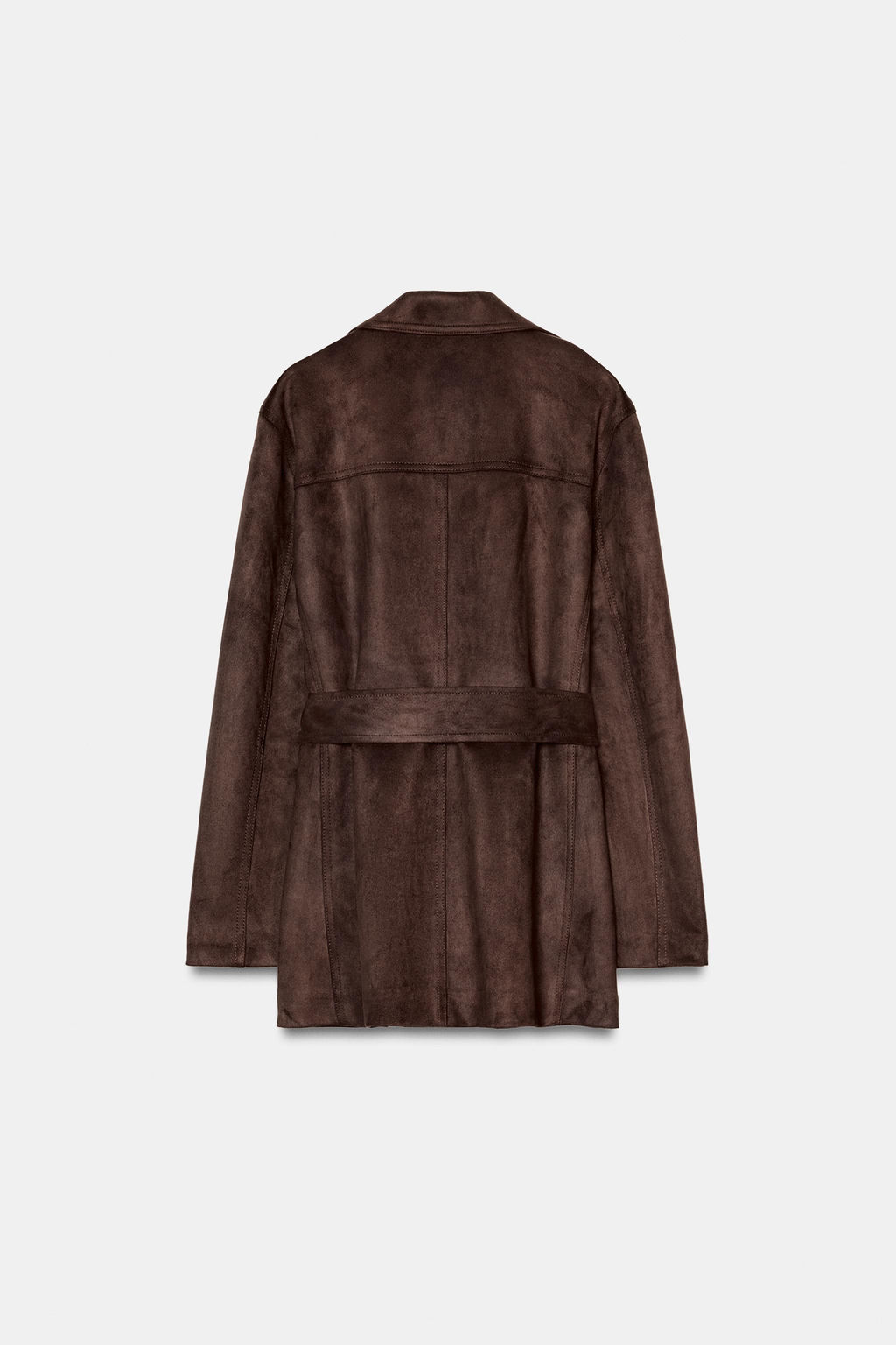 FAUX SUEDE JACKET WITH BELT - Zara фото 9
