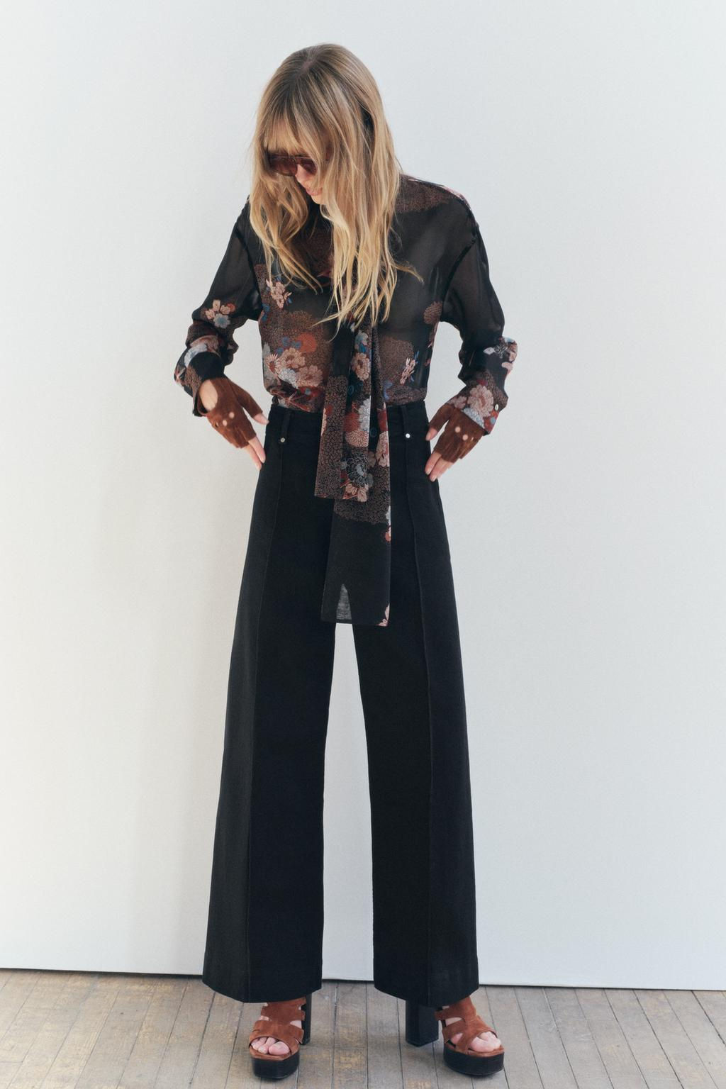 ZW COLLECTION HIGH-WAIST WIDE-LEG JEANS - Zara фото 11