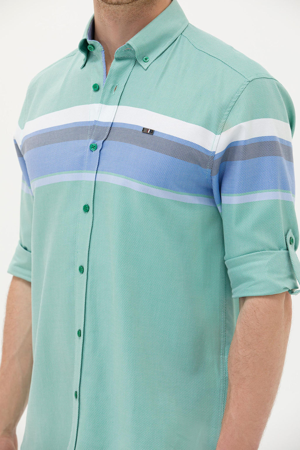 Мужская зеленая рубашка с длинным рукавом - U.s. polo assn фото 7