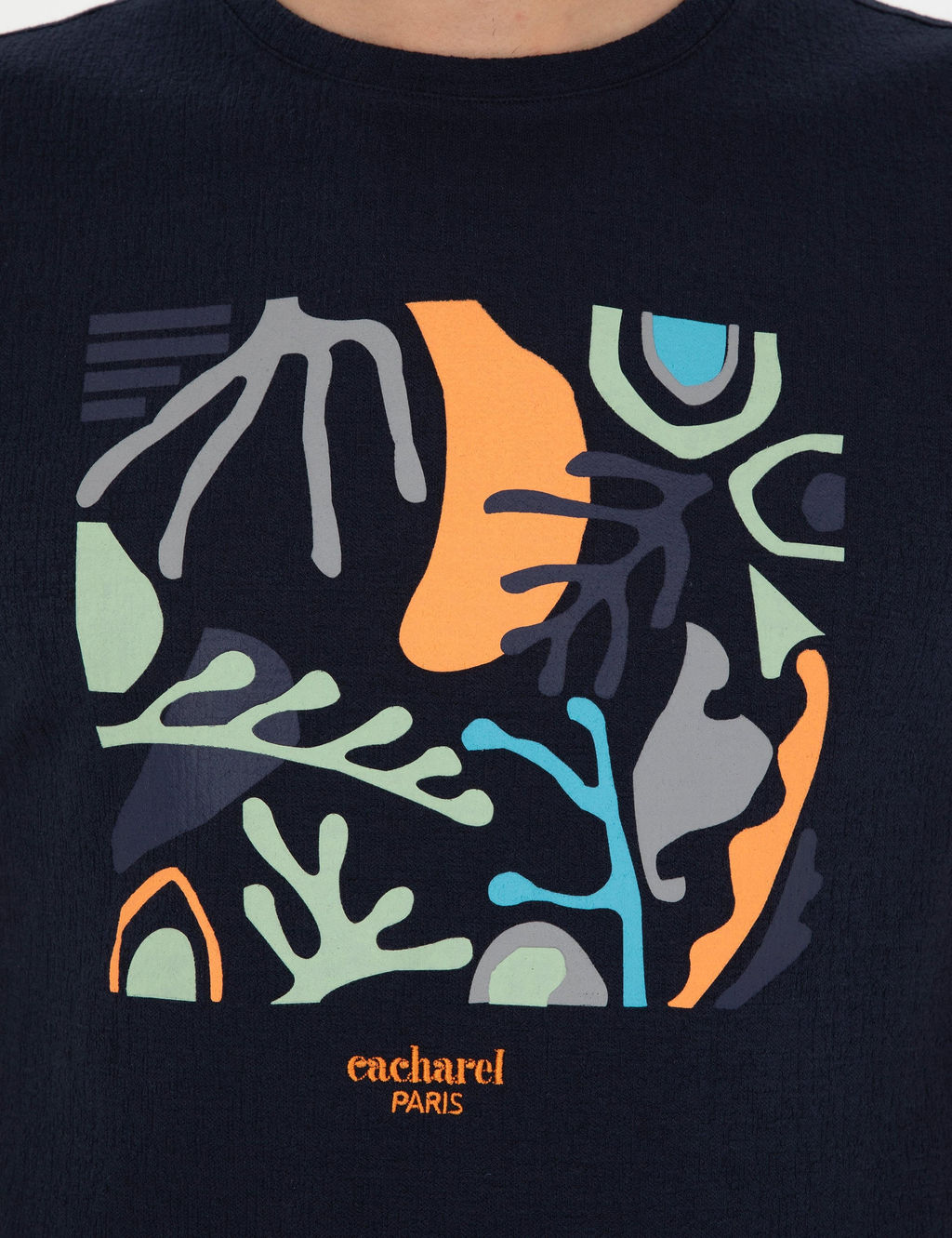 Темно-синяя приталенная футболка с круглым вырезом - Cacharel фото 7