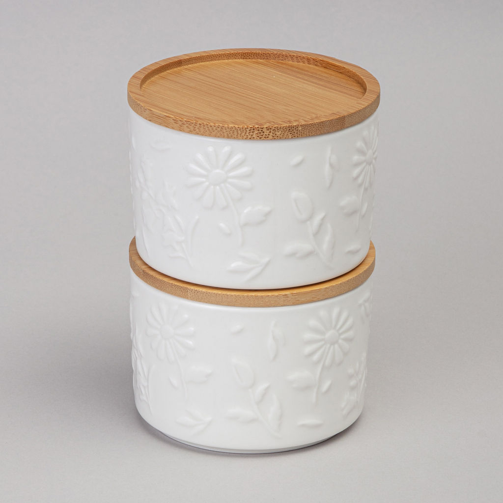 НАБОР БАНОК LEFARD FLOWERS STORY С ДЕРЕВ. КРЫШКОЙ 2 ШТ. 9*6,5 СМ 225 МЛ  фото 6