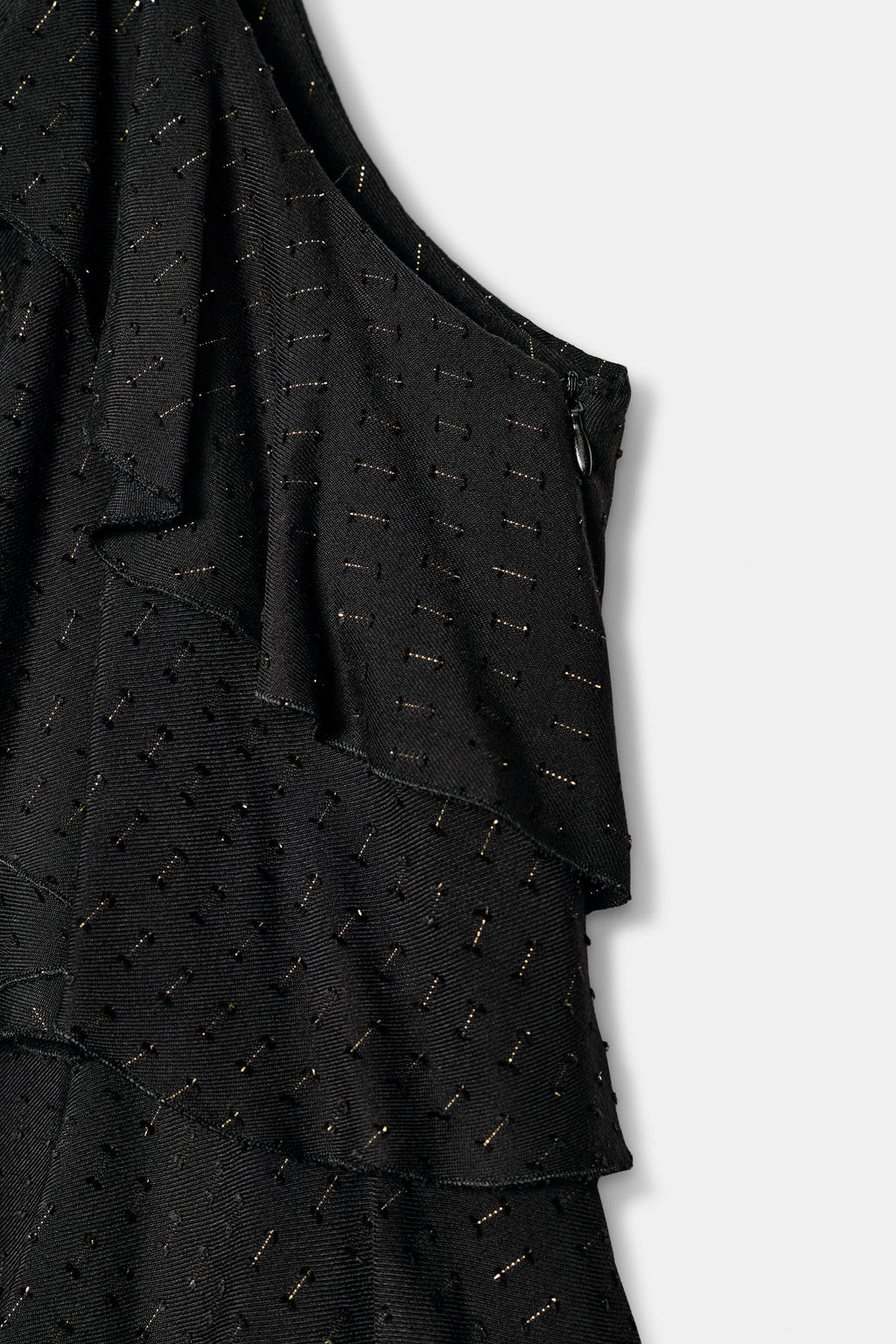 METALLIC THREAD HALTER DRESS - Zara фото 9