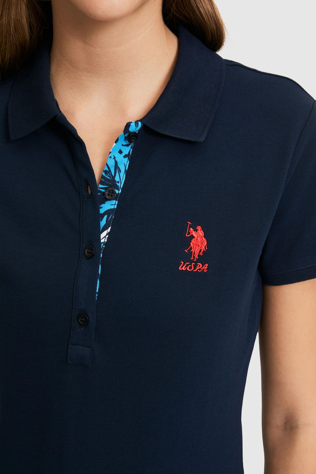 Kad_n Lacivert Polo Yaka Basic Ti__rt