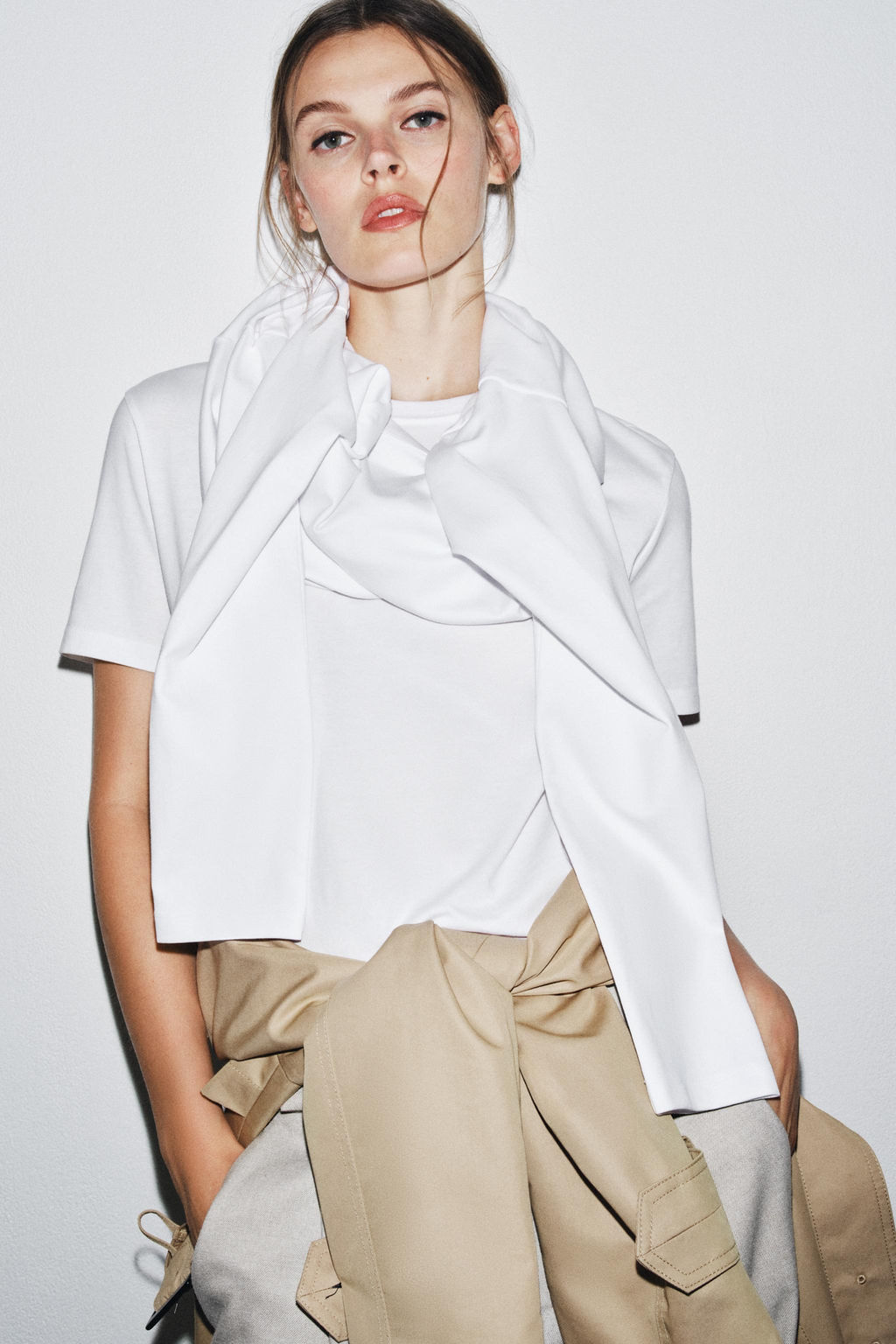 MERCERISED COTTON T-SHIRT - Zara фото 29