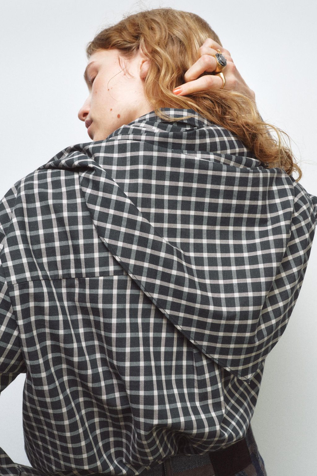 ZW COLLECTION CHECK SHIRT WITH SCARF - Zara фото 14