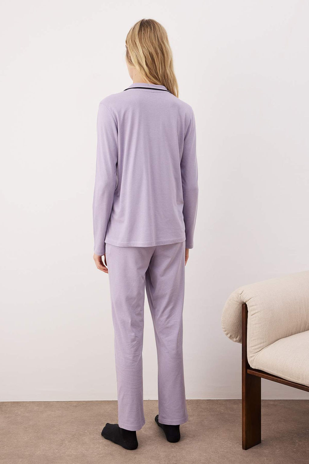 Trendyolmilla Lila Pamuklu Panda Bask?l? Orme Pijama Tak?m? THMAW21PT0245  фото 39