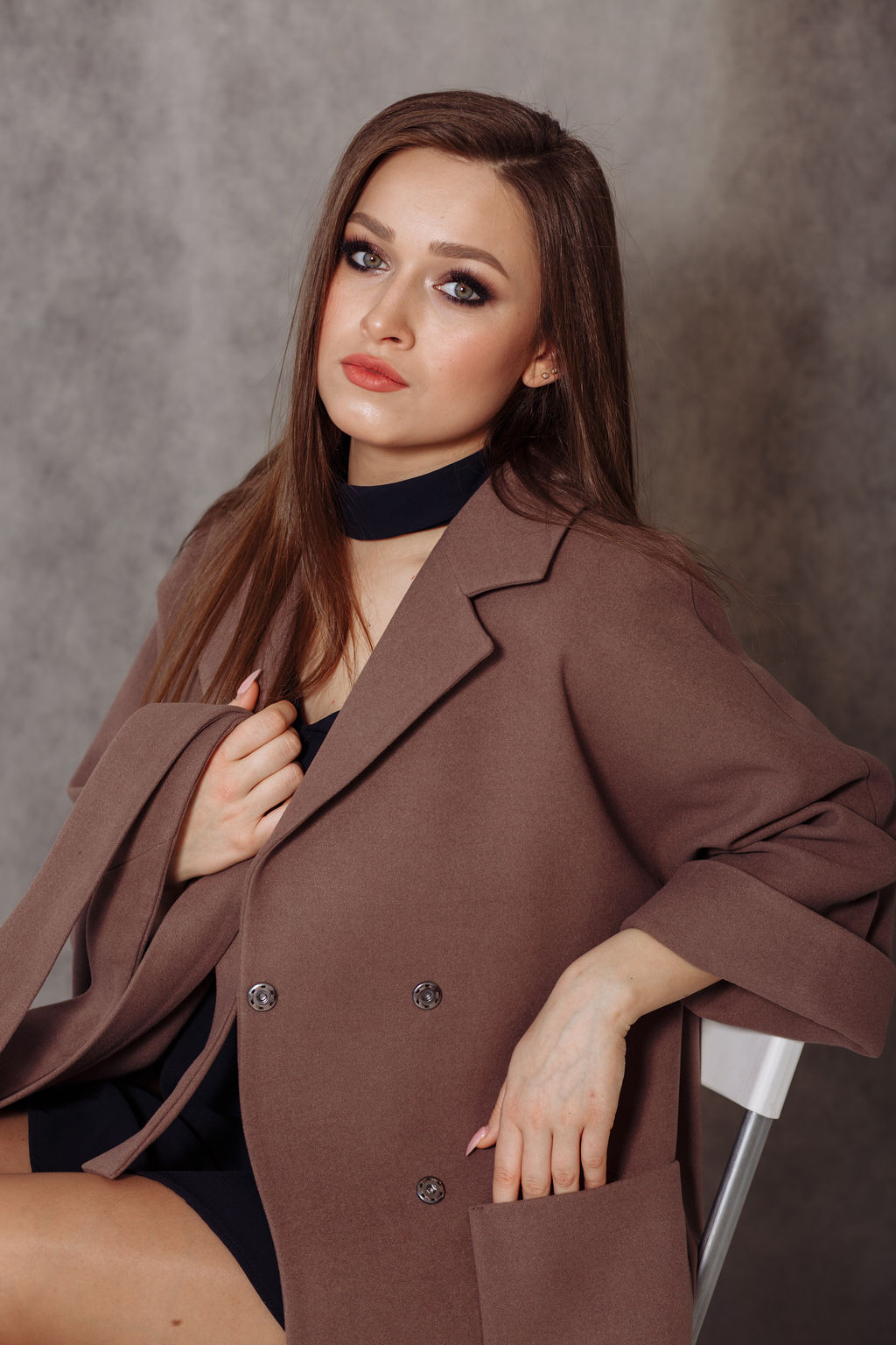 Пальто женское демисезонное 20905 (беж./клетка) - Kankan фото 20