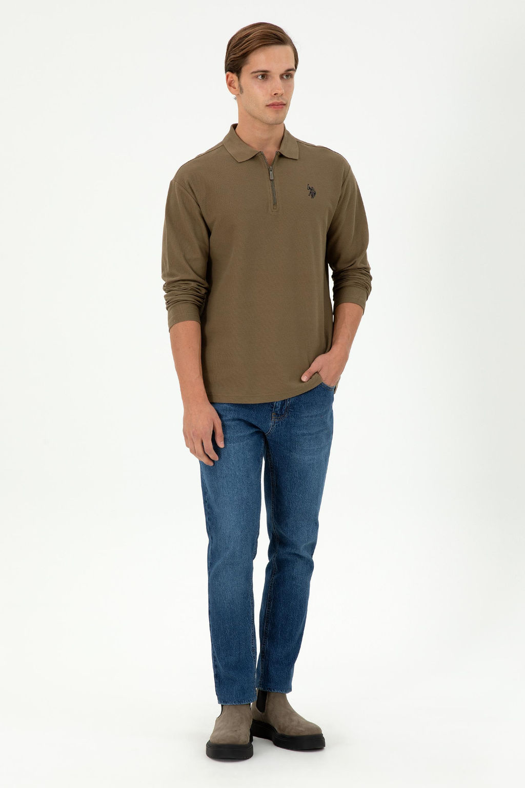 Мужской свитшот цвета хаки Неожиданная скидка в корзине - U.s. polo assn фото 4