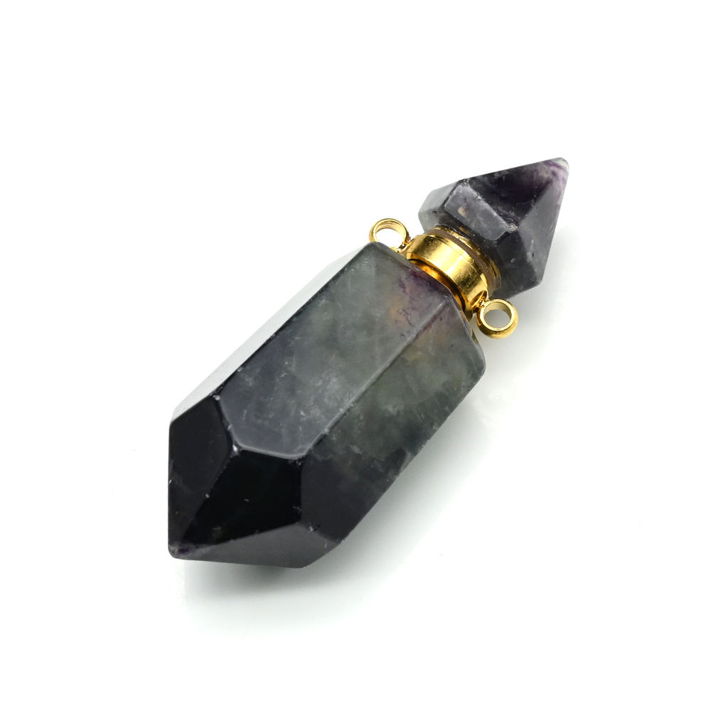 Парфюмерный флакон-кулон из флюорита 14*14*42мм