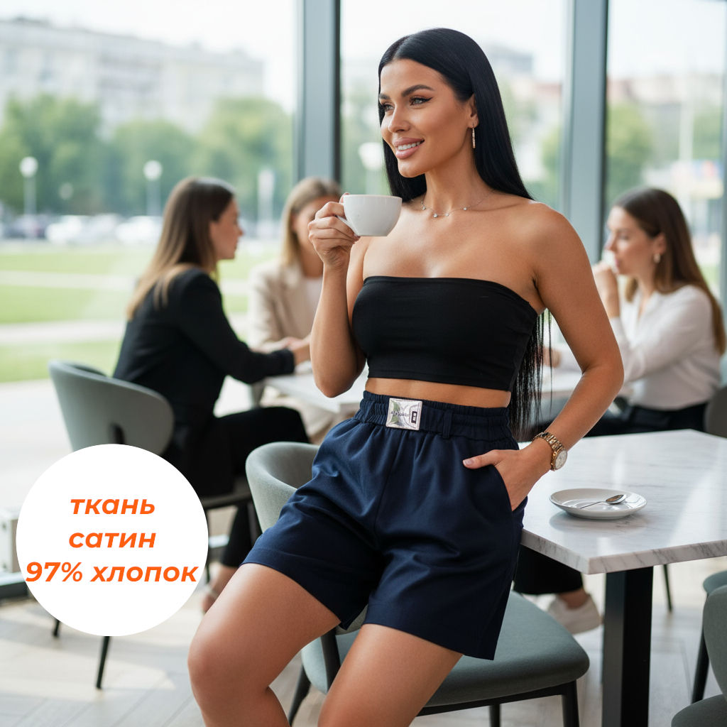 Шорты Сати, сатин хлопок 97% - Малина фото 85