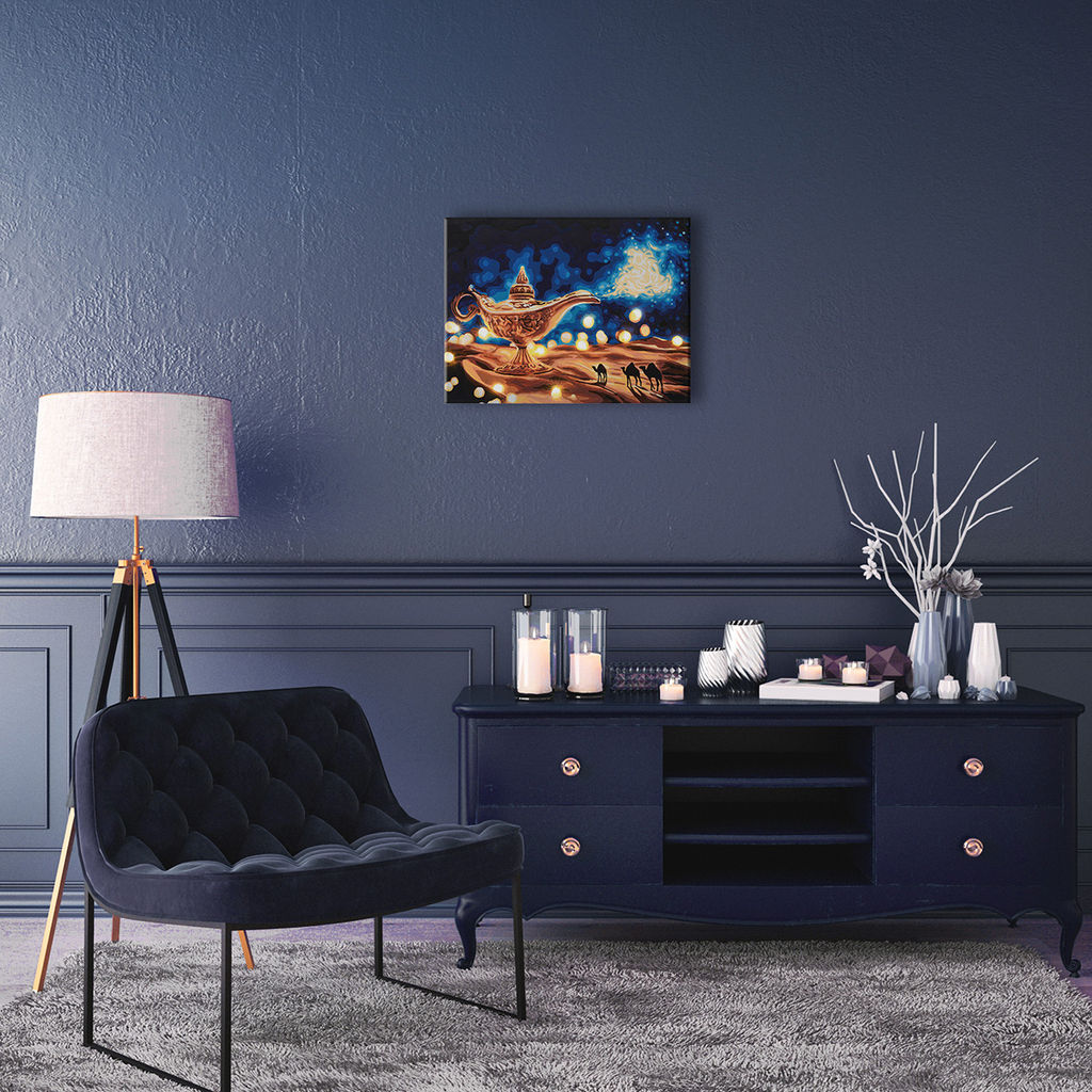 ФРЕЯ PNB/PMDD-265 Набор для раскрашивания по номерам ( со светодиодами ) 40 х 30 см Волшебная лампа