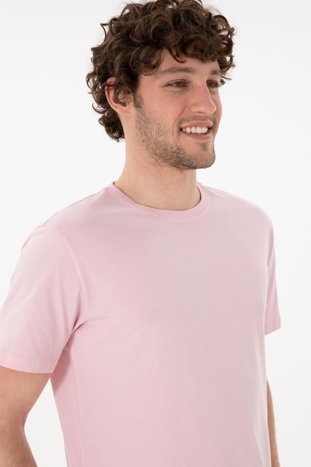 Erkek Regular Fit Bisiklet Yaka A__k Pembe Basic Ti__rt Sepette S_rpriz _ndirim - U.s. polo assn фото 3