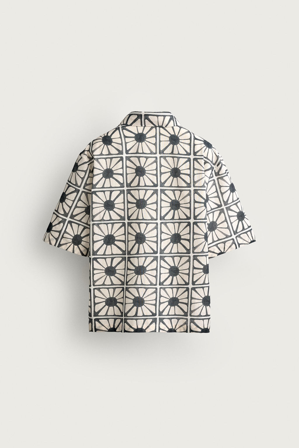 CAMISA RELAXED FIT ESTAMPADO MOSAICO / Blanco - Zara фото 8