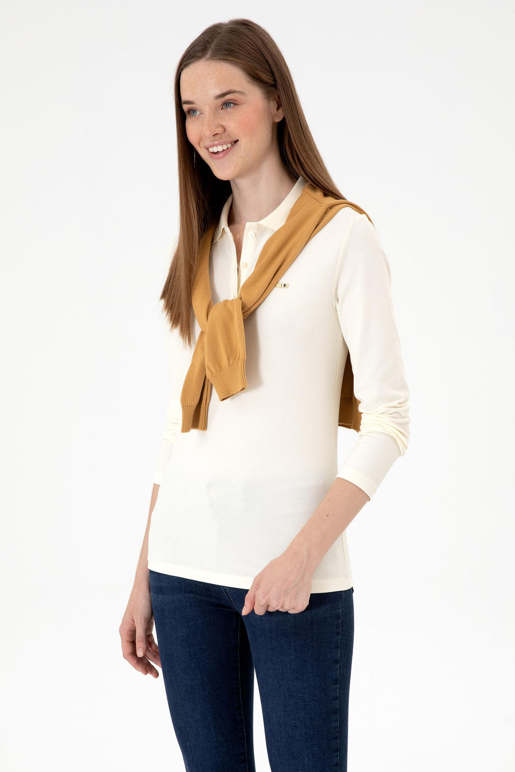 Kad_n BEYAZ Basic Sweatshirt Sepette S_rpriz _ndirim - U.s. polo assn фото 3