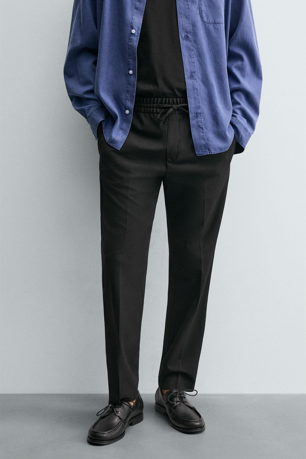 PANTAL?N CINTURA JOGGER CONFORT / Negro - Zara фото 2