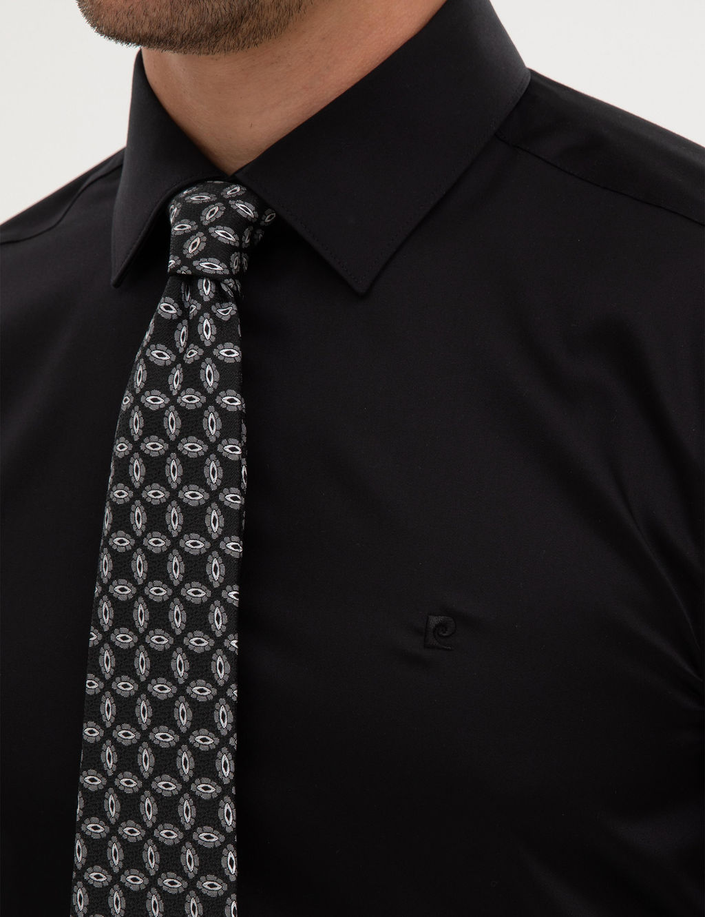 Siyah Slim Fit Uzun Kollu Basic G_mlek - Pierre cardin фото 7