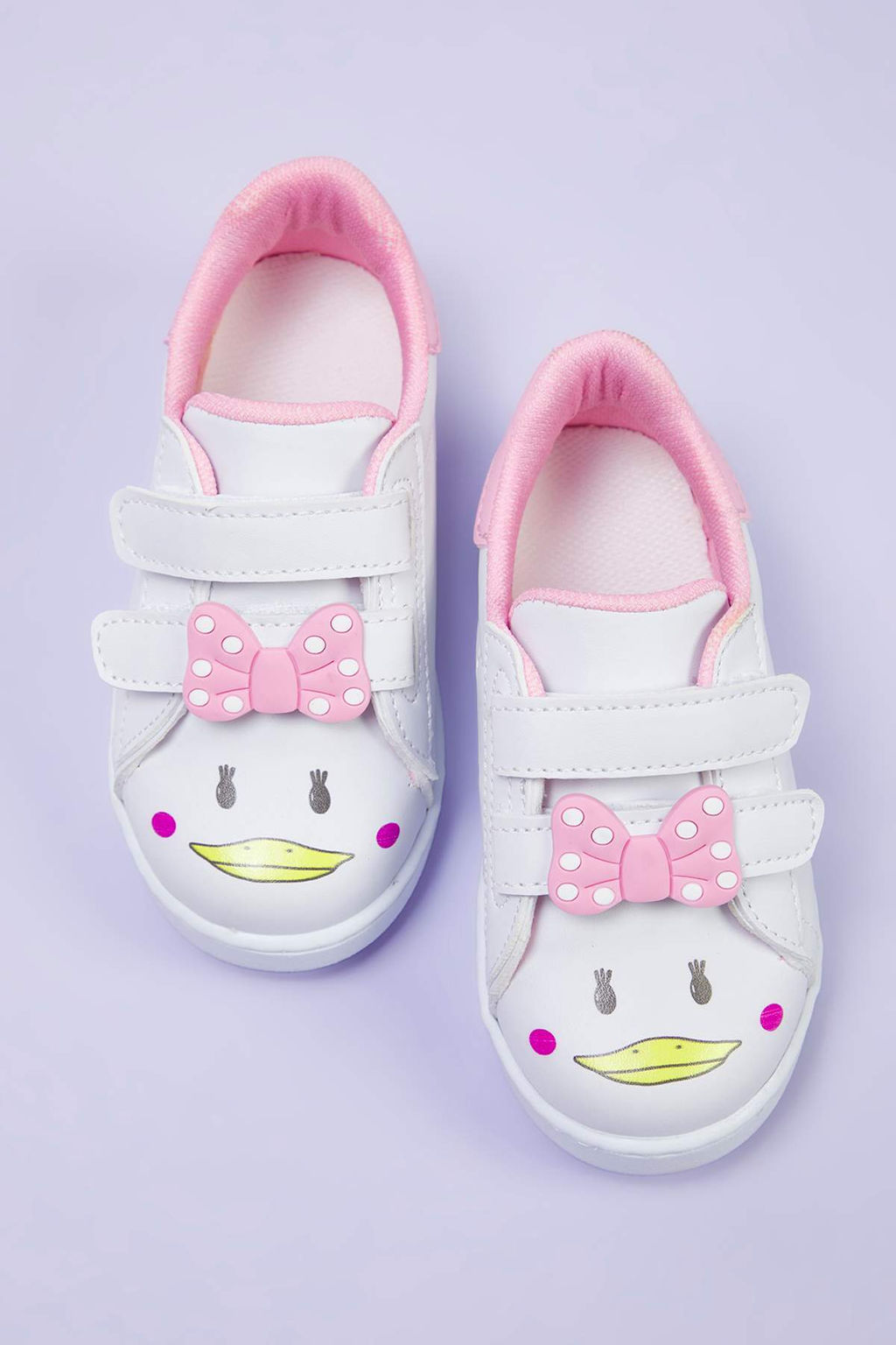 Beyaz Fiyonk Detayl? Cift C?rtl? Buyuk/Kucuk K?z Cocuk Kids Spor Ayakkab? TAKSS25SN00064