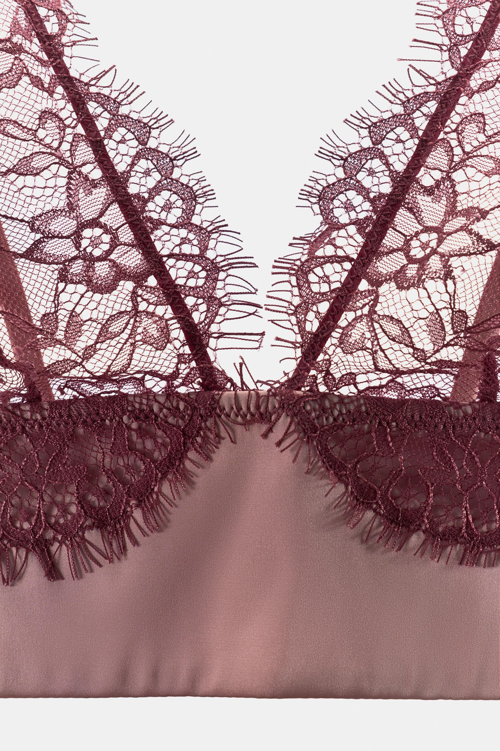 CONTRAST LACE TRIANGLE BRALETTE - Zara фото 6