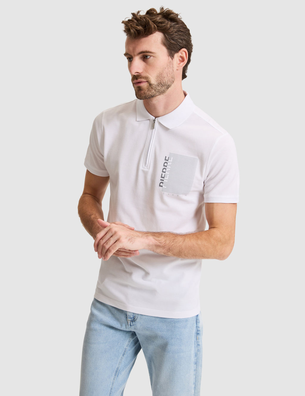 Beyaz Slim Fit Polo Yaka Ti__rt