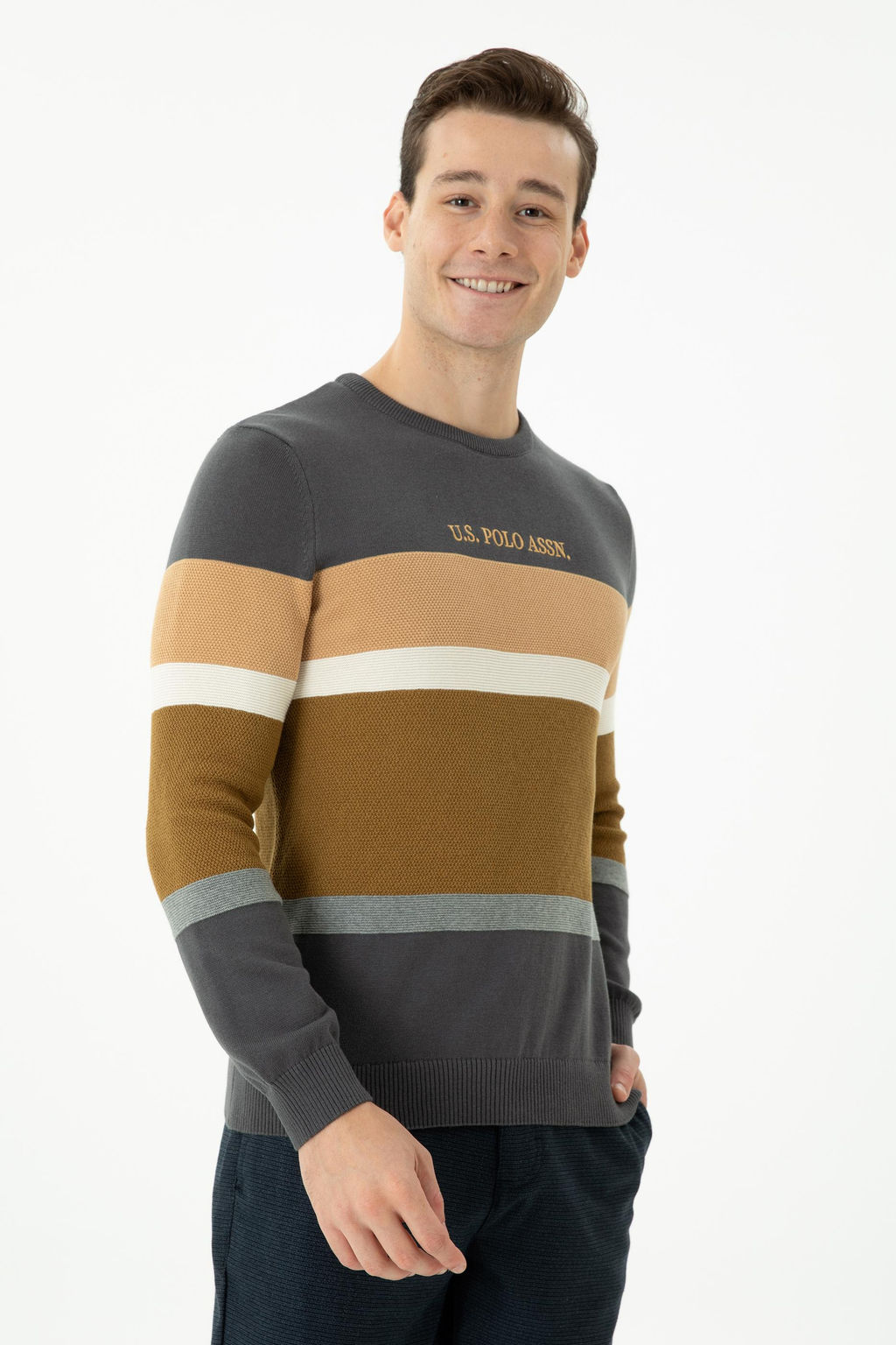 Мужской свитер антрацитового цвета - U.s. polo assn фото 17