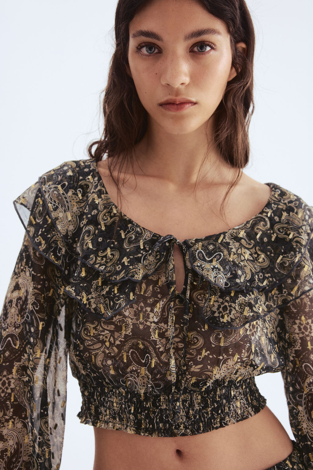 Blusa fruncida de gasa - H&m фото 2