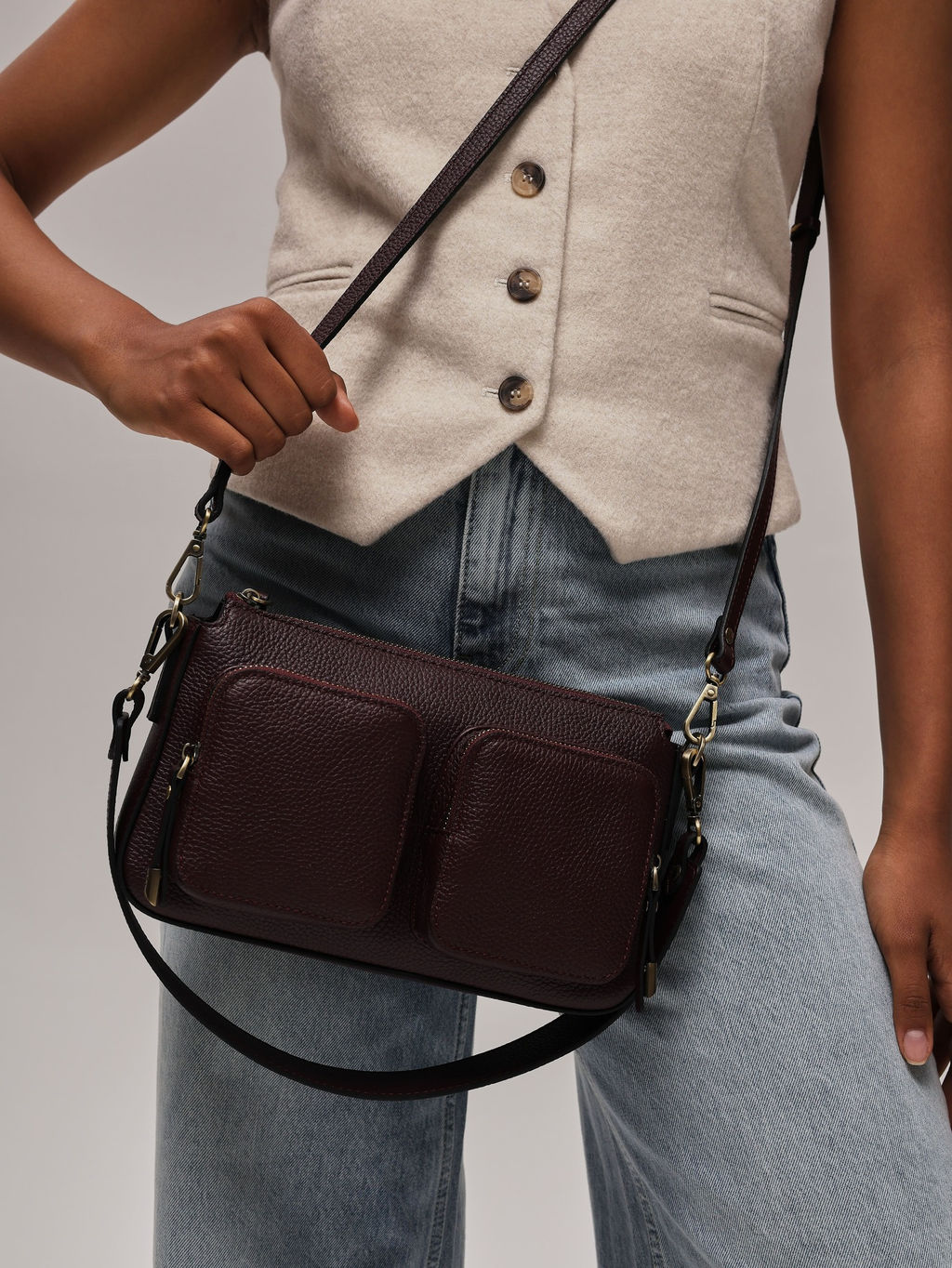 Сумка багет Deboro 31103 зимняя вишня