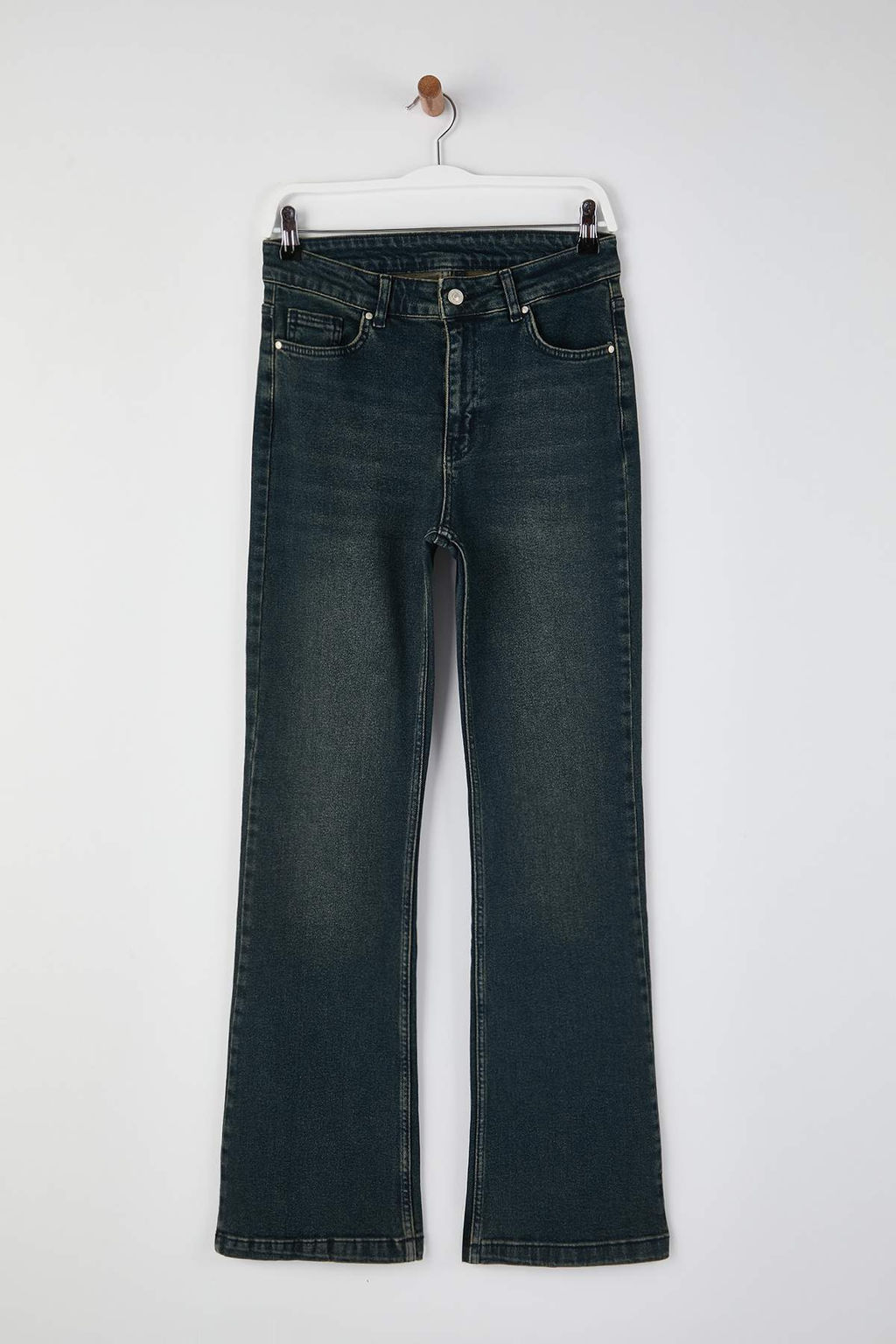 Yesil Yuksek Bel Comfort/Esnek Flare Jeans TWOSS26JE00022 - Trendyolmilla фото 5