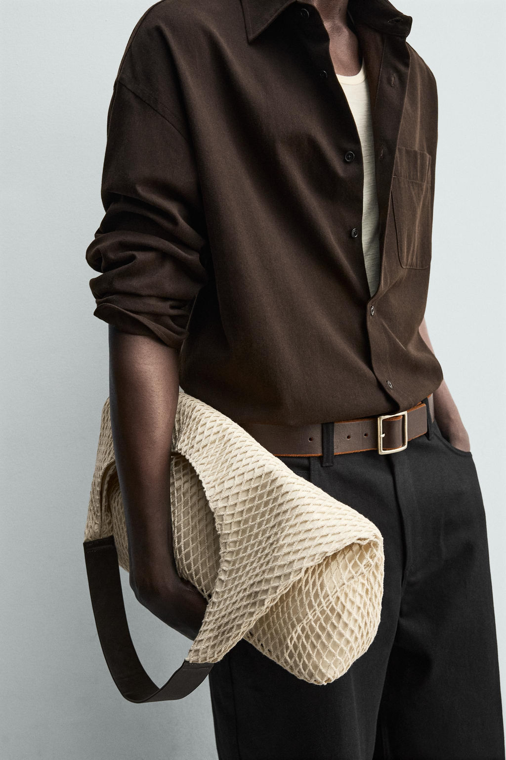 BOLSO SHOPPER TEJIDO / Blanco Crudo - Zara фото 7
