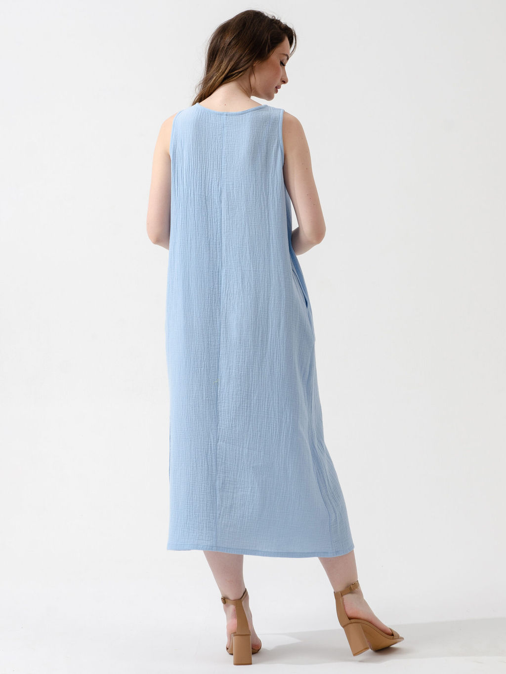 Женское платье муслин голубое 2319 (2)