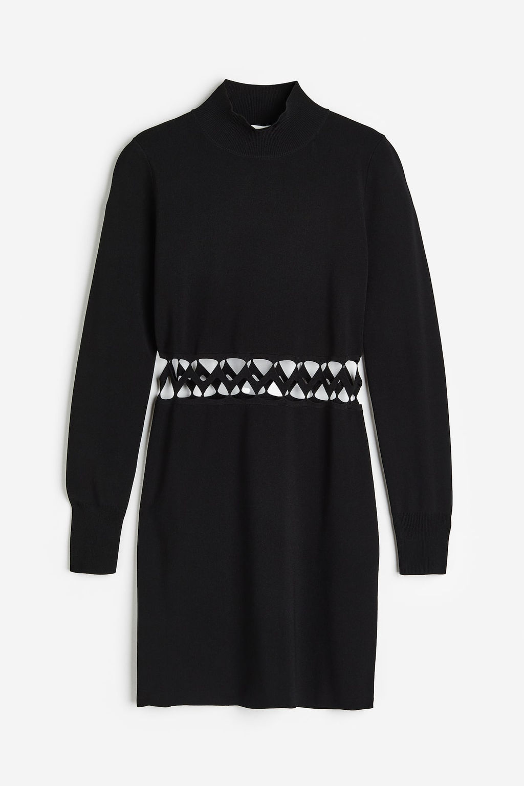 Vestido cut-out con cuello perkins