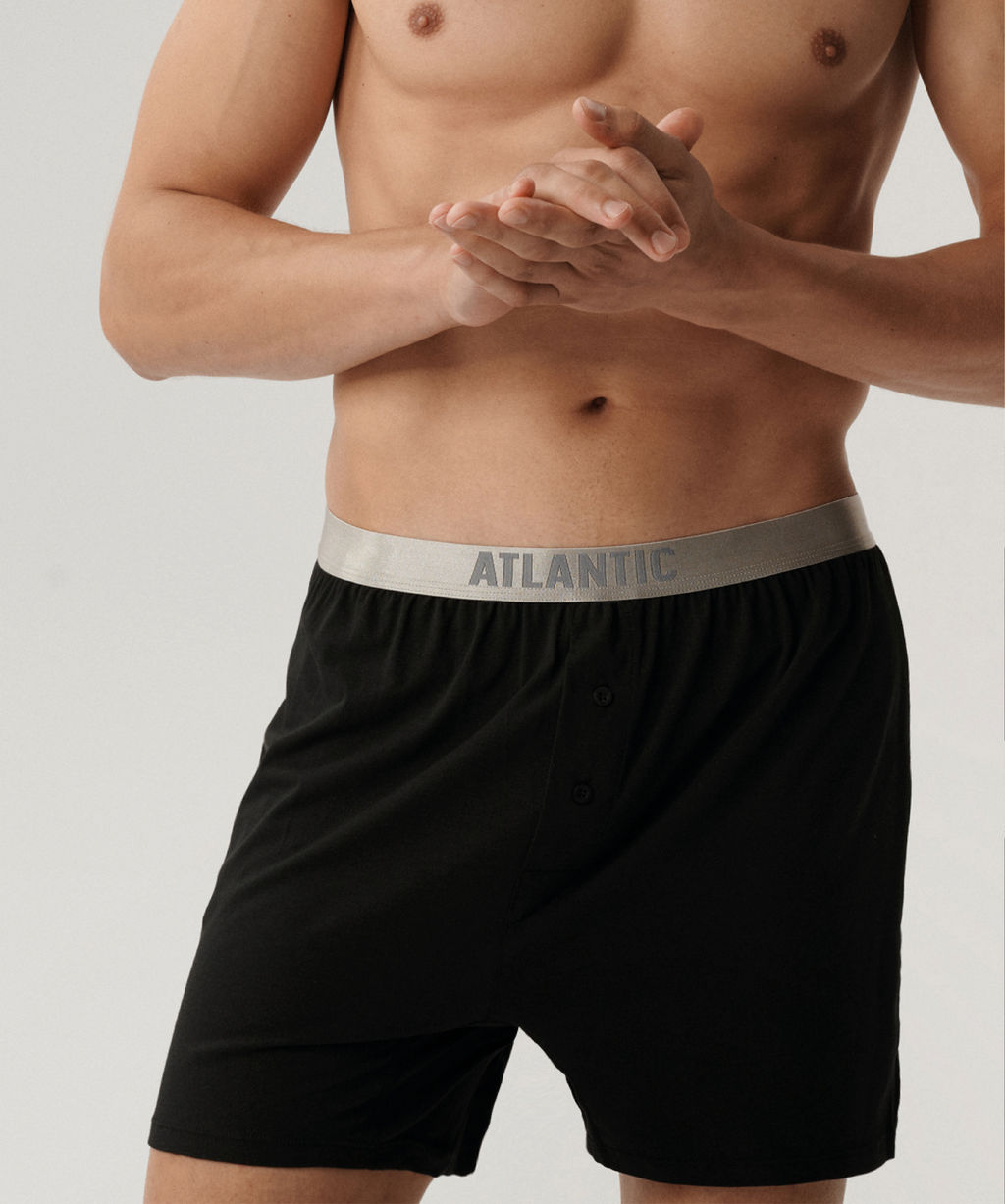 ATLANTIC 2BMB-005 Трусы боксеры Basic - набор 2 шт. черный  фото 4