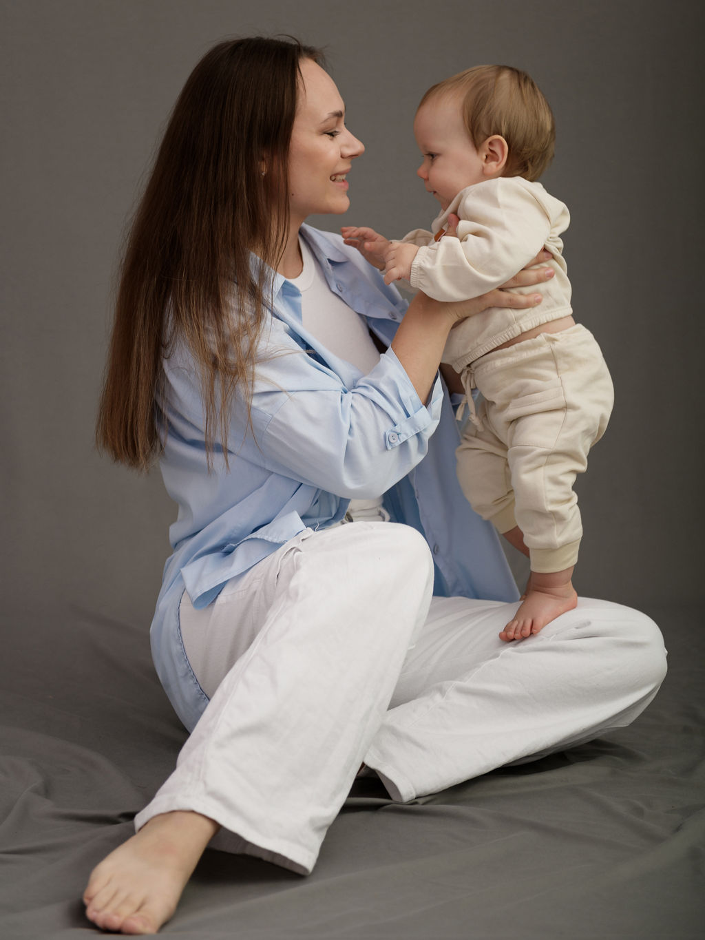 Кофта утепленная комплект 2шт., беж/бирюза - Lesi kids фото 2