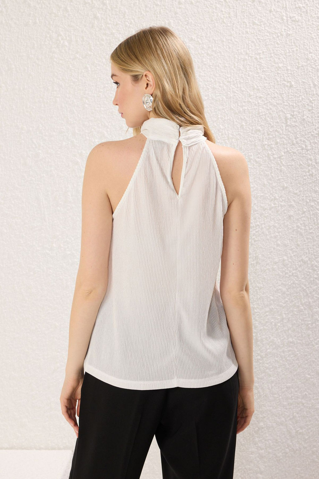 Trendyolmilla Mint Regular/Normal Kal?p Dik Yaka Fit Pilise Esnek Orme Bluz TWOSS23BZ00952 фото 4