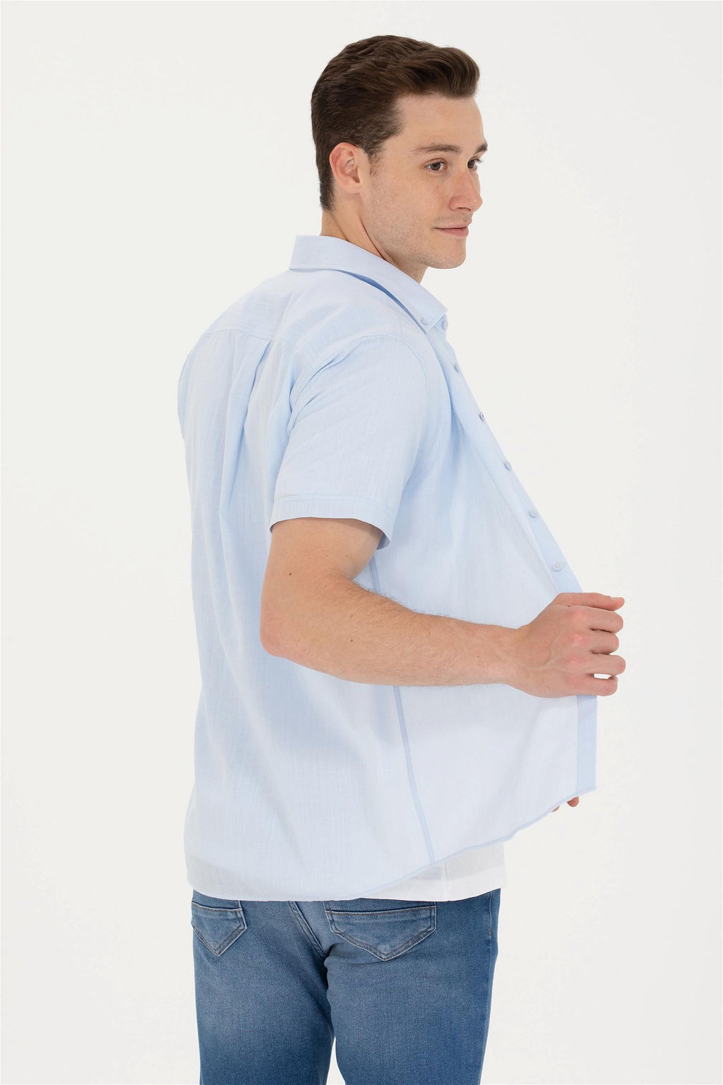 U. S. Polo Assn Мужская голубая рубашка с коротким рукавом - U.s. polo assn фото 12