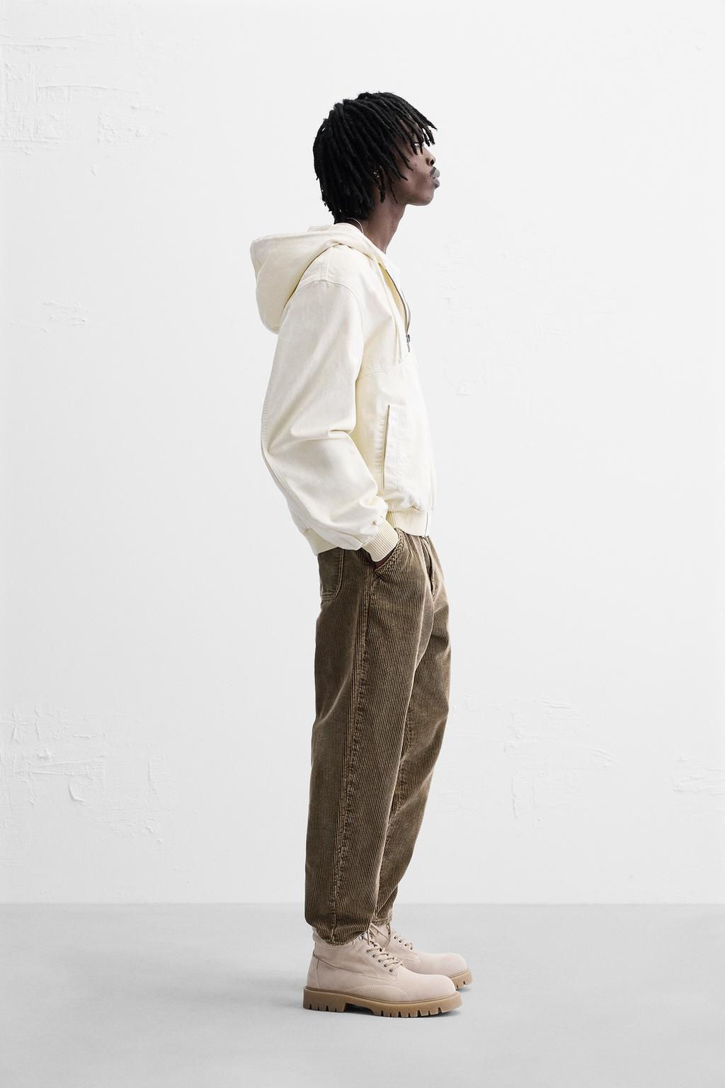 CORDUROY CARROT FIT TROUSERS - Zara фото 39