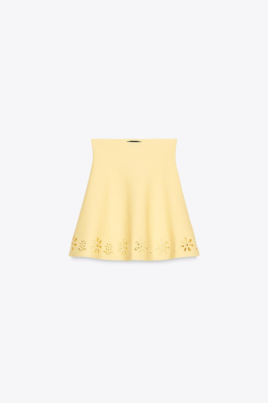 CUTWORK EMBROIDERY KNIT MINI SKIRT - Zara фото 3