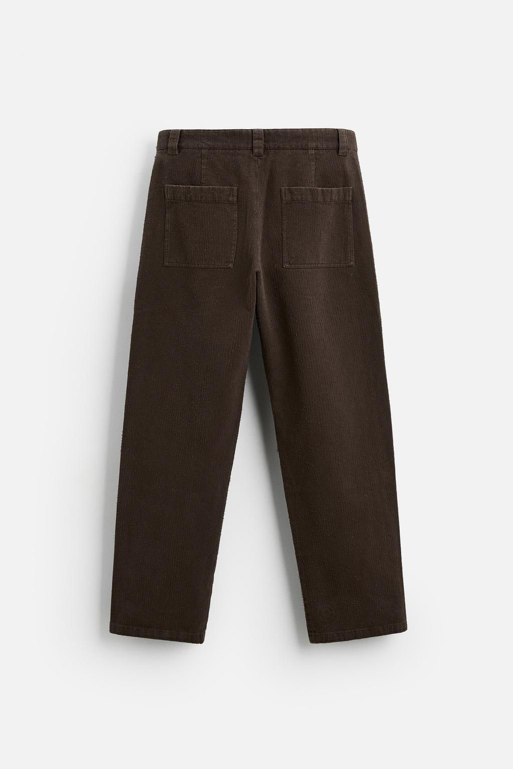 TEXTURED STRAIGHT-LEG TROUSERS - Zara фото 7