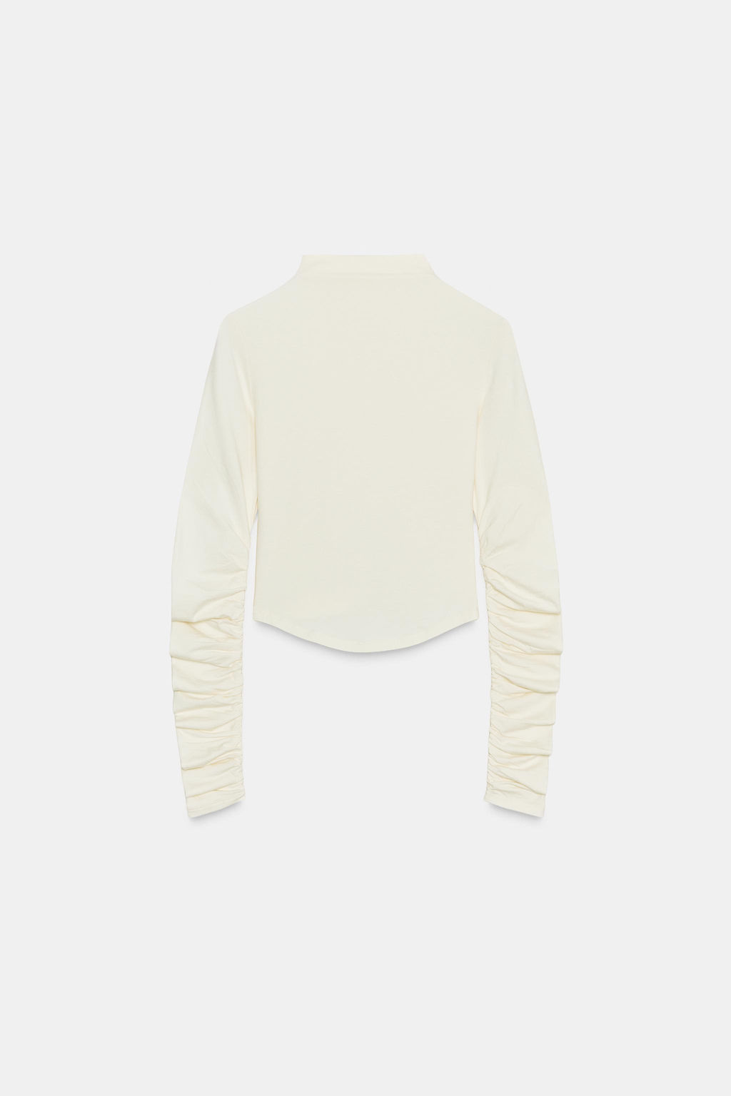 COTTON MODAL RUCHED T-SHIRT - Zara фото 7