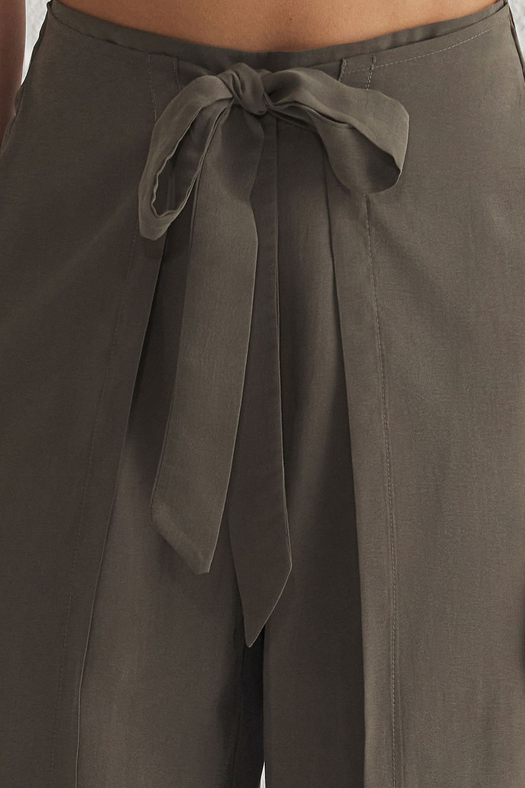 TRENDYOLMILLA Haki Kusak Baglama Detayl? Modal Straight/Duz Kesim Dokuma Pantolon TWOSS25PL00045  фото 3